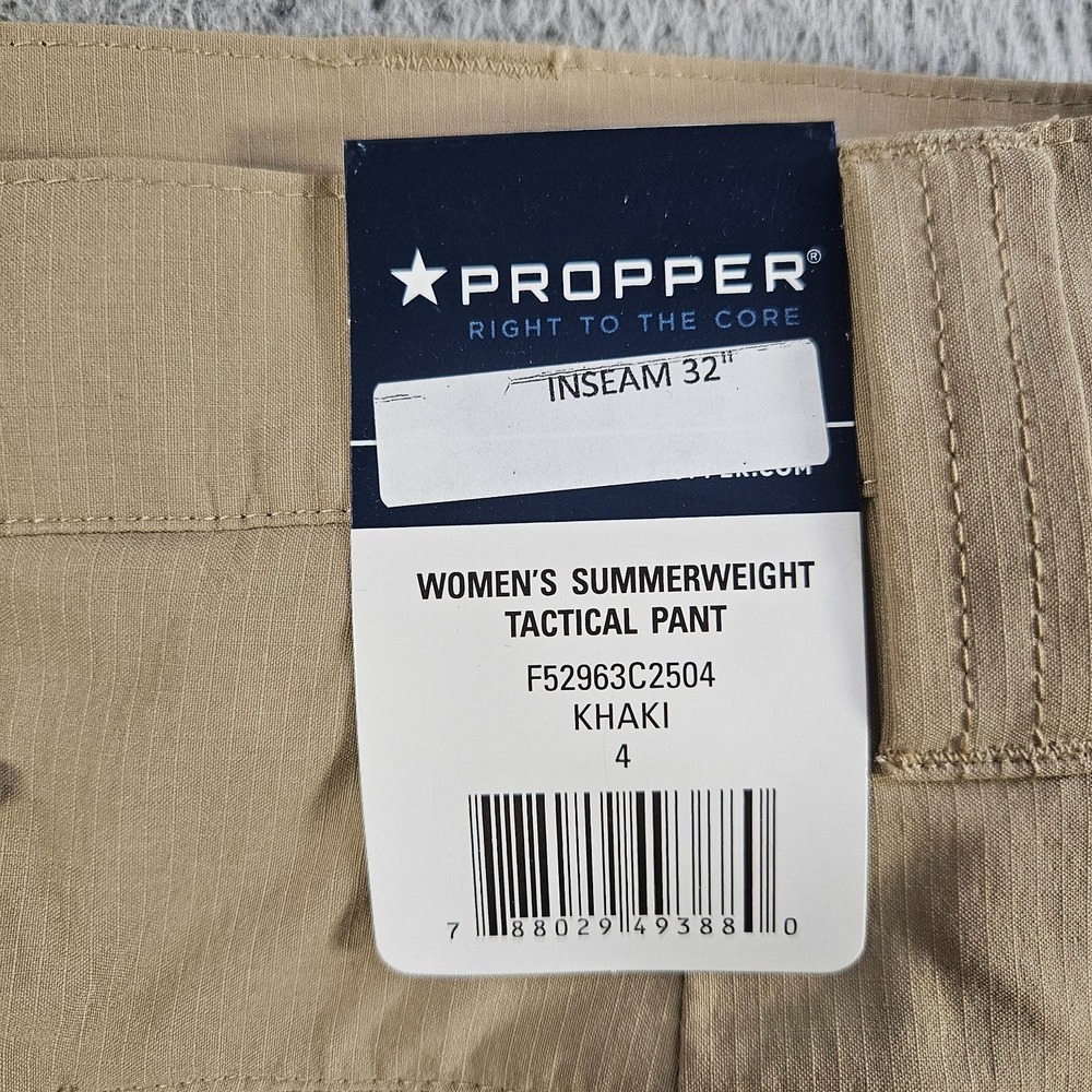 NEW Propper‎ Lightweight Tactical Pants Women Khaki Size 4 Inseam 32